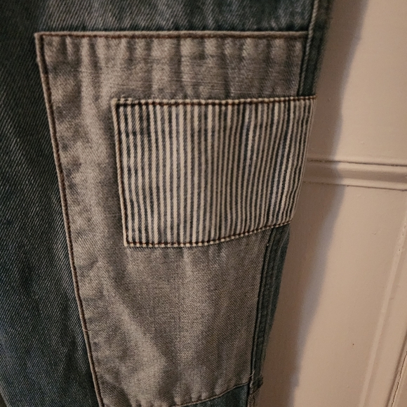 Pol Denim Overalls size medium blue‎ jean patchwork 100% cotton - Picture 3 of 7